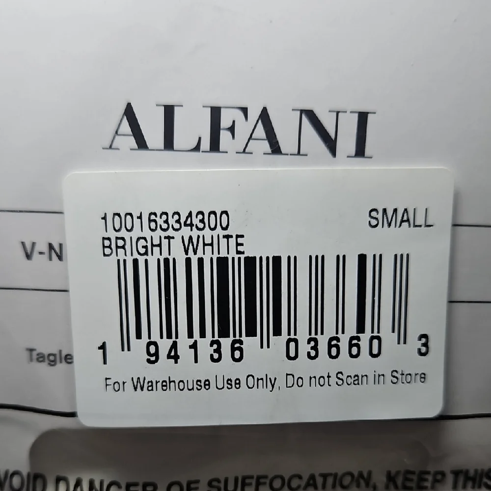 Alfani Men's Classic White 100% Cotton Regular Fit Undershirts V-neck T-shirts